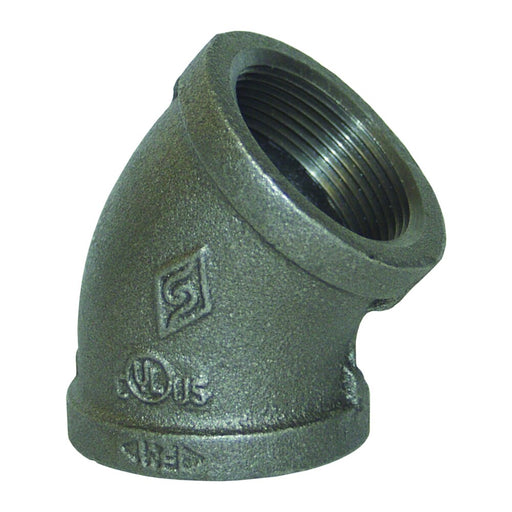 Codo Dixon 3/4" hembra NPT 45° roscado 150# hierro – 3/4" hierro maleable EL4575