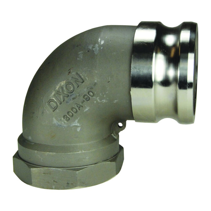 Codo Dixon Camlock 90° apadter × hembra NPT – 3" acero inoxidable 300A-90SS