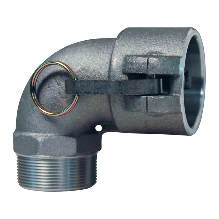 Codo Dixon Camlock 90° × rosca macho – 2" aluminio 200B-90AL