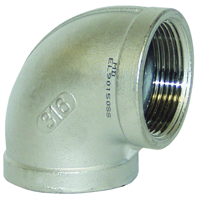 Codo de 90° Dixon 4" rosca hembra NPT en acero inoxidable 316 EL90400SS