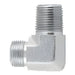 Codo de 90° Dixon macho rosca macho NPTF cara plana en acero platinado — serie FS2501
