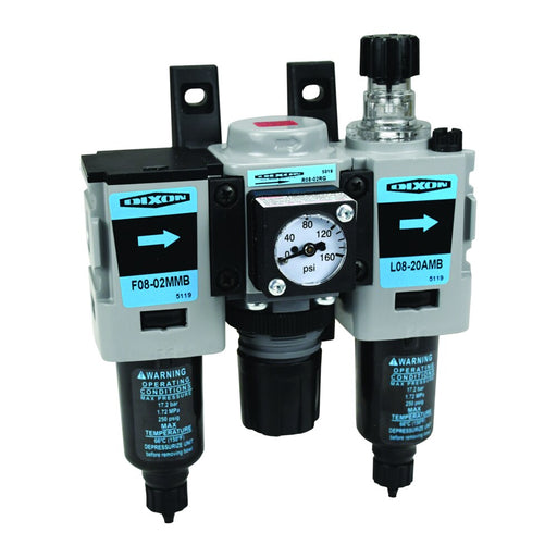 Conexión Dixon 1/8" mini combo unidad w/manual de drenado vaso metálico, 20 scfm – 1/8" C03-01M