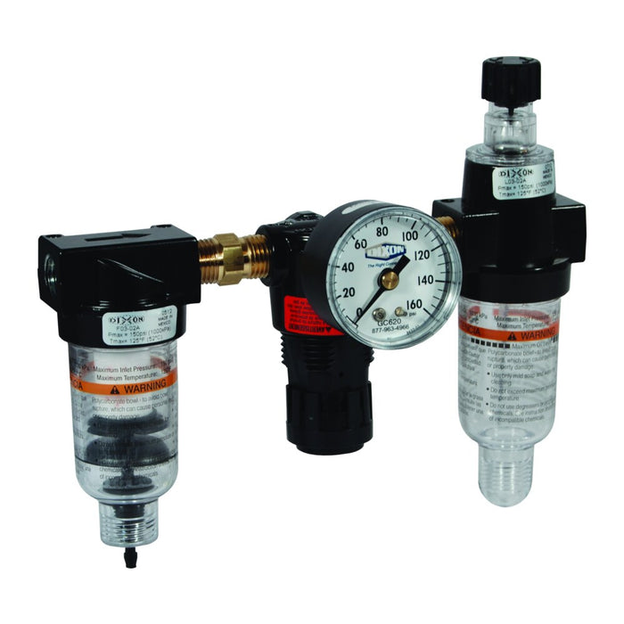 Conexión Dixon 1/4" mini combo unidad w/auto de drenado transparent vaso y guard – 1/4" C08-02A