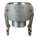 Cople Dixon hembra rosca macho NPT en acero inoxidable 316 — serie B-SS