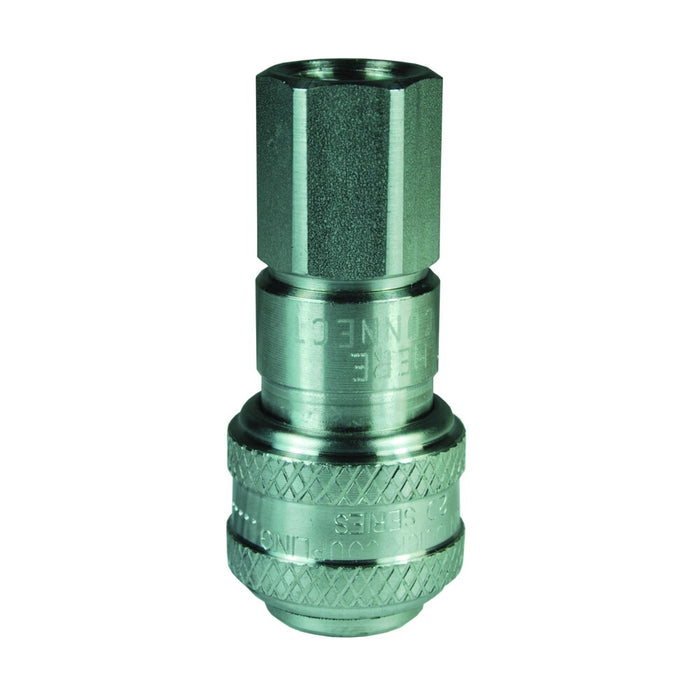 Cople Automático Dixon Serie-D 1/2" x 1/2" - 14 NPTF rosca hembra acero inoxidable 303 4DF4-S