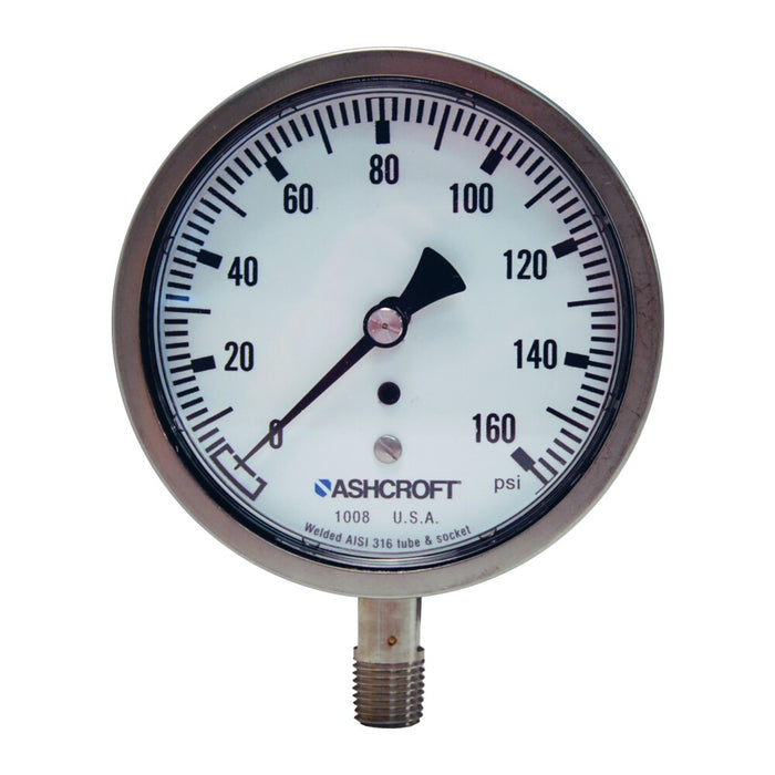Manómetro Dixon Acero inoxidable dry manómetro 2 1/2" face, 1/4" lm, 0 160psi – 2 1/2" acero inoxidable GSS160