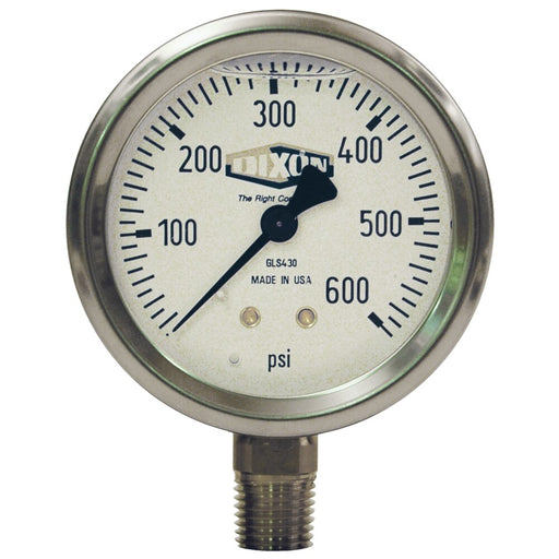 Manómetro Dixon 2-1/2" × 1/4" en acero inoxidable GLS400