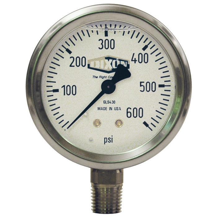 Manómetro Dixon 2-1/2" × 1/4" en acero inoxidable GLS425