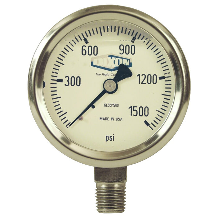 Manómetro Dixon 2-1/2" × 1/4" en acero inoxidable GLSS15