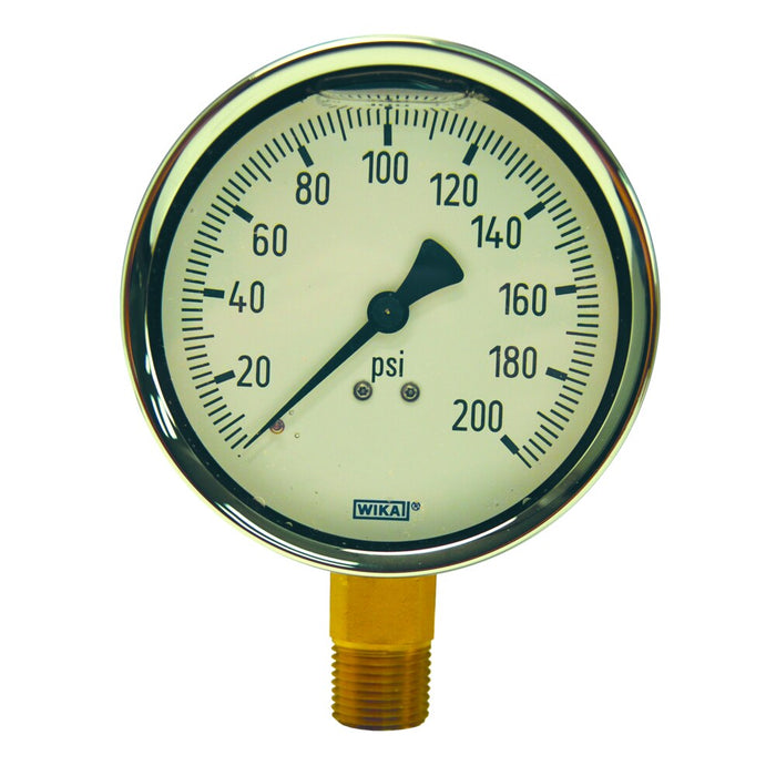 Manómetro Dixon 4" × 1/2" en latón GLBR2000-4