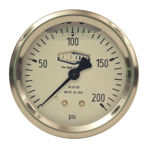 Manómetro Dixon Liquid filled acero inoxidable case manómetro 2 1/2" face, 1/4" cbm, 0 5000psi – 2 1/2" acero inoxidable GLSC455