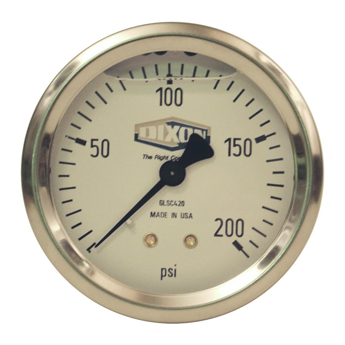 Manómetro Dixon Liquid filled acero inoxidable case manómetro 2 1/2" face, 1/4" cbm, 0 5000psi – 2 1/2" acero inoxidable GLSC455