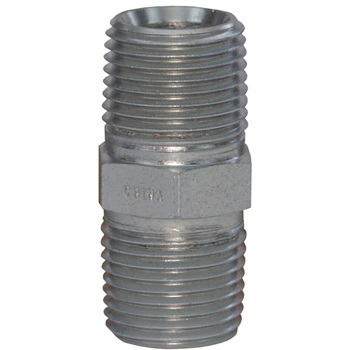 Niple Dixon 1/8" macho rosca macho NPTF en acero platinado 5404-2