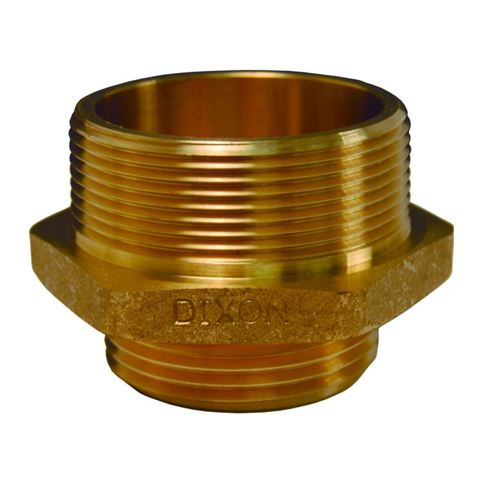 Niple Dixon 6" npt macho × 6" nst macho latón hexagonal – 6" latón DMH6060F