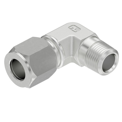 Codo 90° Ferulok Parker 8-4 CBU-SS — Tubo 1/2 a Macho NPTF 1/4-18 en Acero Inoxidable 316