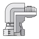 Codo 90° Parker 10-8XEMK46S — Macho 37° Flare tubo 5/8 a Hembra BSPP 60° Cone Swivel tubo 1/2-14 en Acero