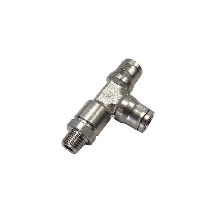 Tee de Paso Parker 36035614 — 1/4" (O.D.) en Brass, FDA Chemical Nickel-plated
