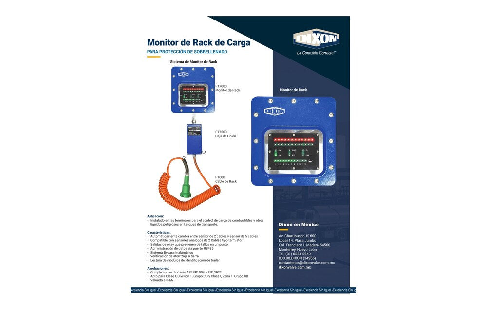 Portada Flyer Dixon Rack Monitor FT7000 contra incendio PDF