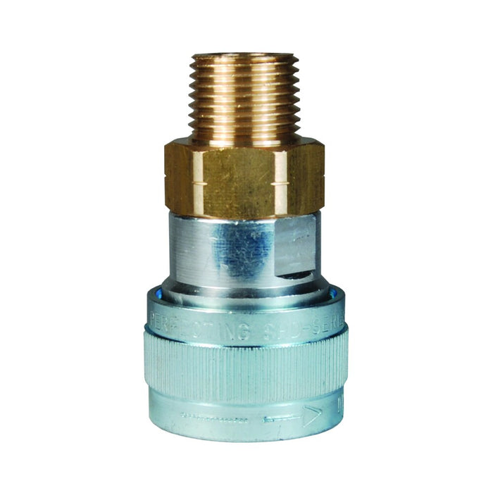 Cople Intercambio Schrader Dixon Serie-SHD 1/4" x 1/4" - 18 NPT rosca macho aluminio 2SHDM2