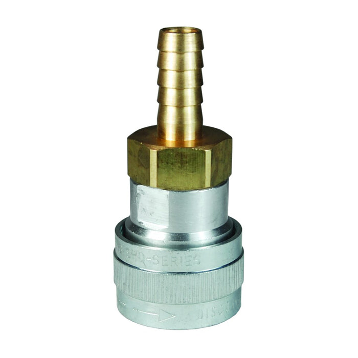 Cople Intercambio Schrader Dixon Serie-SHD 1/4" barbas para manguera aluminio 2SHDS2