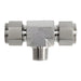 Tee de ramificación Dixon macho rosca macho NPT en acero inoxidable 316 — medidas 1/4" a 1"