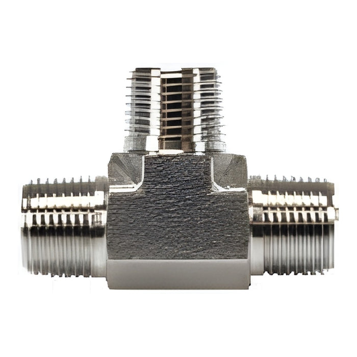 Tee Dixon macho rosca macho NPT en acero inoxidable 316 — serie 328