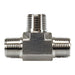 Tee Dixon macho rosca macho NPT en acero inoxidable 316 — serie 328