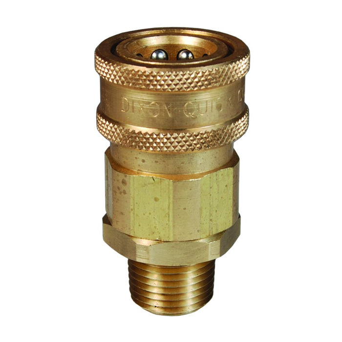 Cople Con Válvula Intercambio Snap-Tite H/IH Dixon Serie-V 3/4" x 3/4" - 14 NPTF rosca macho latón 6VM6-B