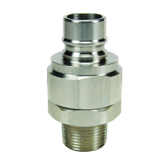 Niple Con Válvula Intercambio Snap-Tite H/IH Dixon Serie-V 1/2" x 1/2" - 14 NPTF rosca macho acero inoxidable 316 V4M4-SS