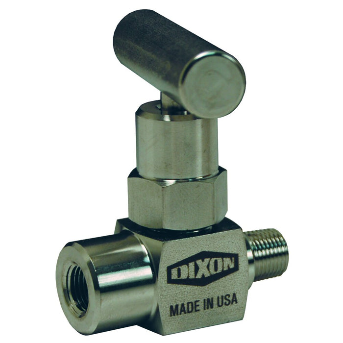 Válvula de aguja Dixon 1/2" macho rosca NPT en acero inoxidable 316 MFS404