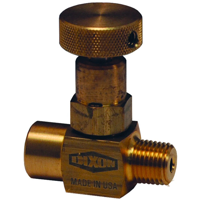 Válvula de aguja Dixon 1/8" macho rosca NPT en latón MFB101
