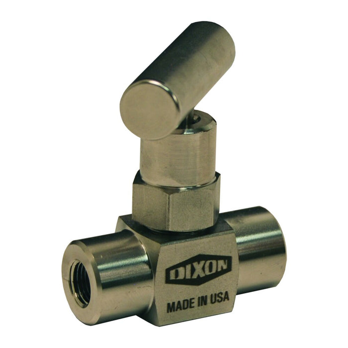 Válvula de aguja Dixon 316ss fem a fem mini aguja t design palanca (1/2" 14 npt) – 1/2" acero inoxidable FFS404