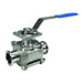 Válvula de Bola de 2 Vías Encapsulada de 3 Piezas Dixon 4" acero inoxidable 316 BV2CV-400CC-A