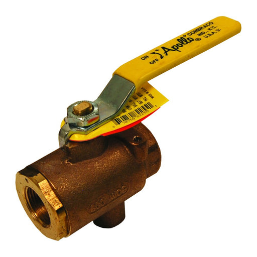 Válvula de bola Dixon 1/2" bola w/npt tap de drenado bronce, hembra NPT × hembra NPT, full puerto – 1/2" bronce BBV50VT