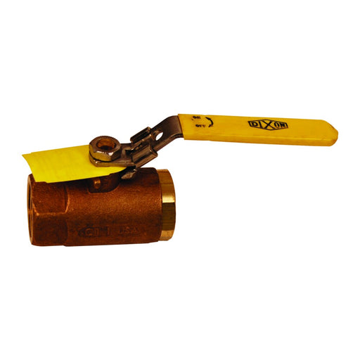 Válvula de bola Dixon 1 1/2" con seguro palanca bola bronce, hembra NPT × hembra NPT, std puerto – 1 1/2" bronce BBLV150