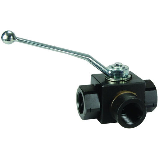 Válvula de bola Dixon 1/2" hembra rosca hembra NPT en acero al carbón HPBV12-3WAY