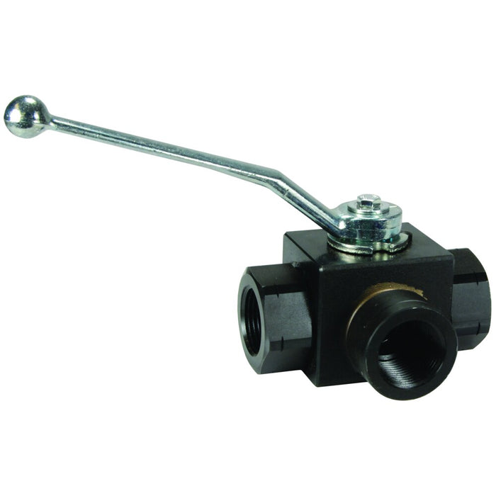 Válvula de bola Dixon 3/4" hembra rosca hembra NPT en acero al carbón HPBV34-3WAY