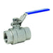 Válvula de bola Dixon 3" rosca hembra NPT en acero inoxidable 316 SSLBV300